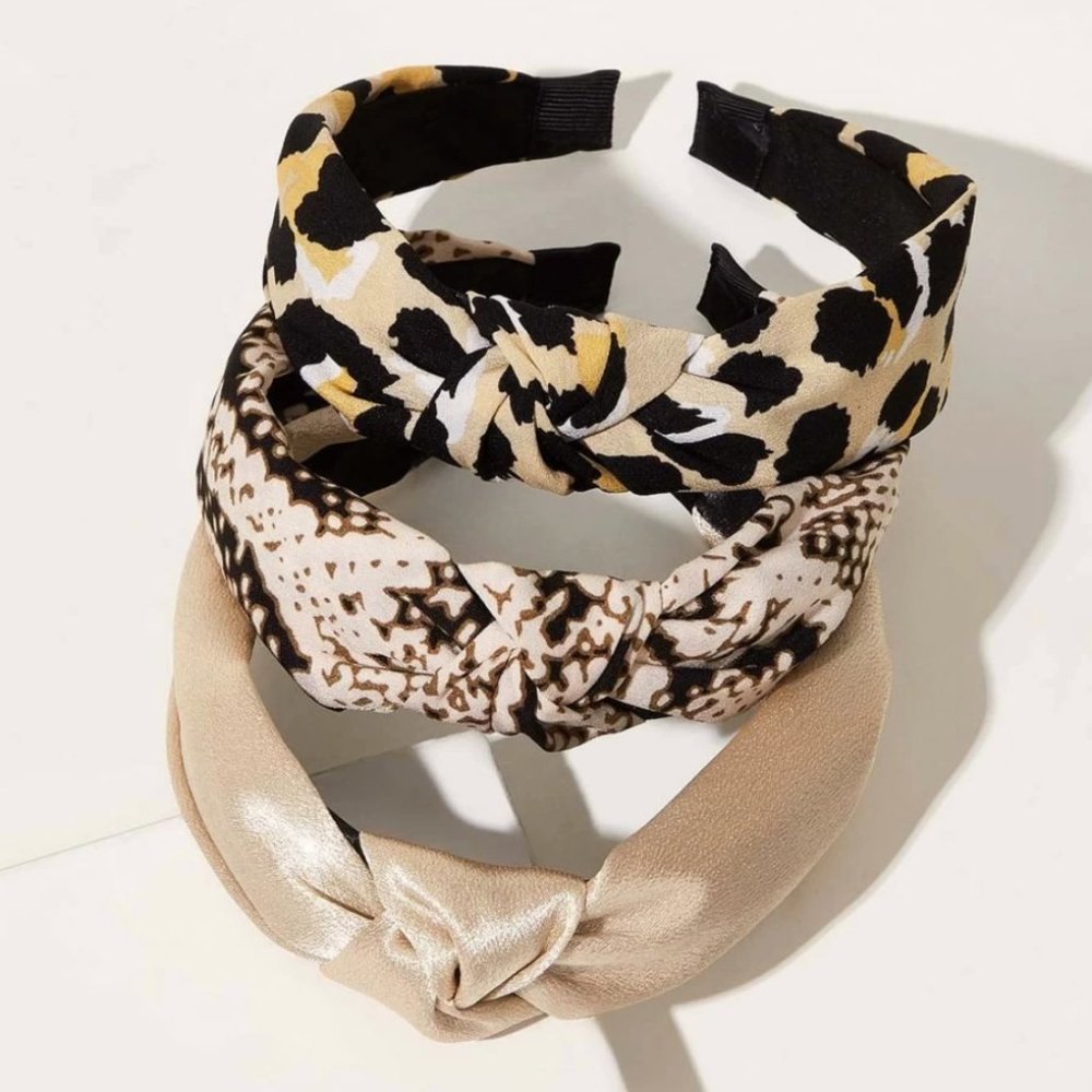 RESTOCK 🚨 3 PC Animal Print Knotted Headband Set
